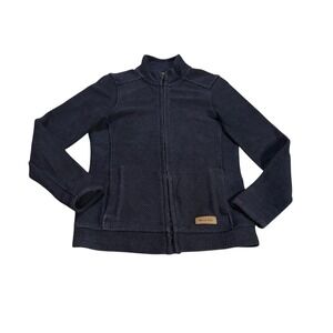 Weird Fish Full Zip Sweatshirt Navy Blue Women's 10 Casual Knit Textured